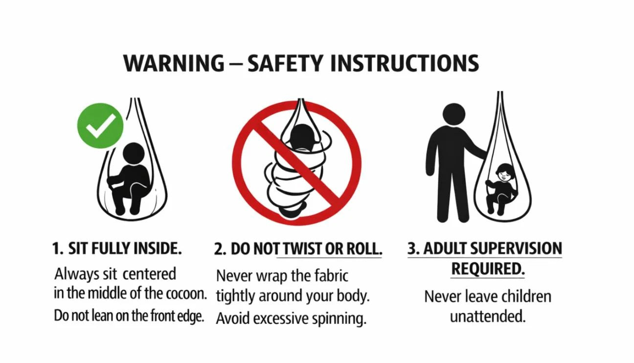 Cocoon Swing for Kids - Cow