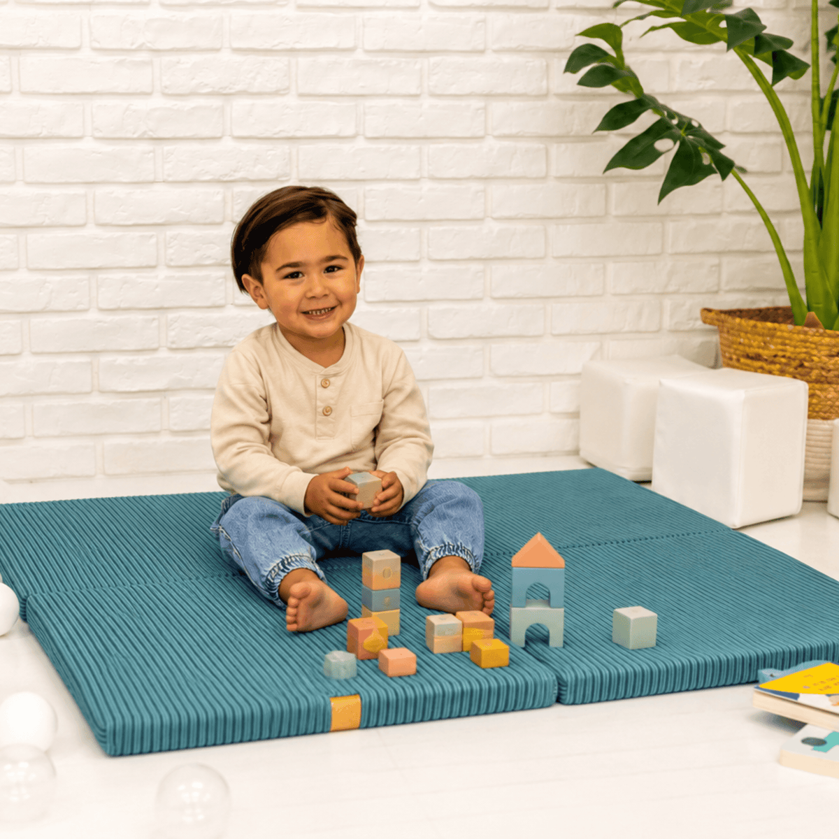 Play Mat for Kids - Square Ecru