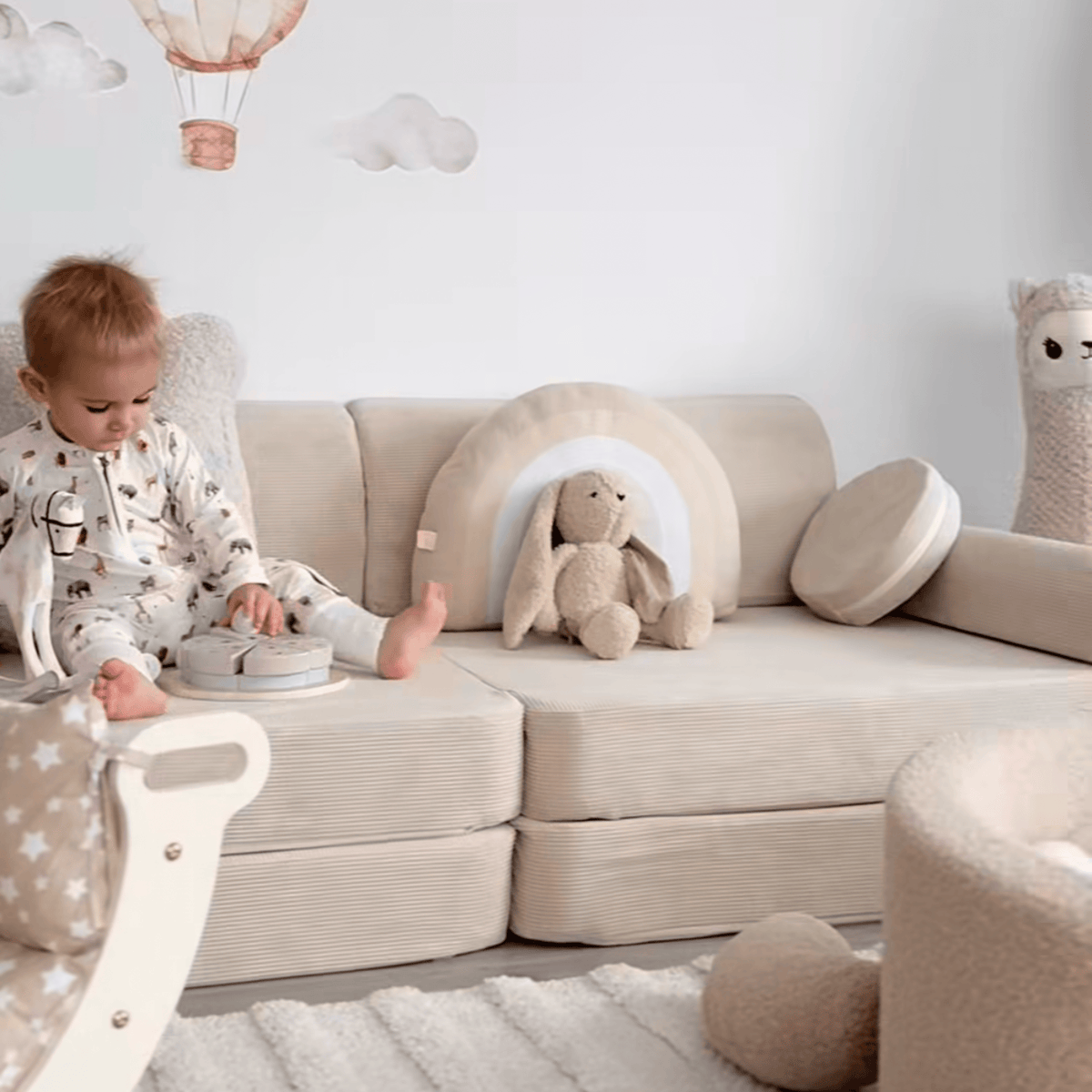 Large Modular Sofa for Kids - Slimcord Corduroy Brown