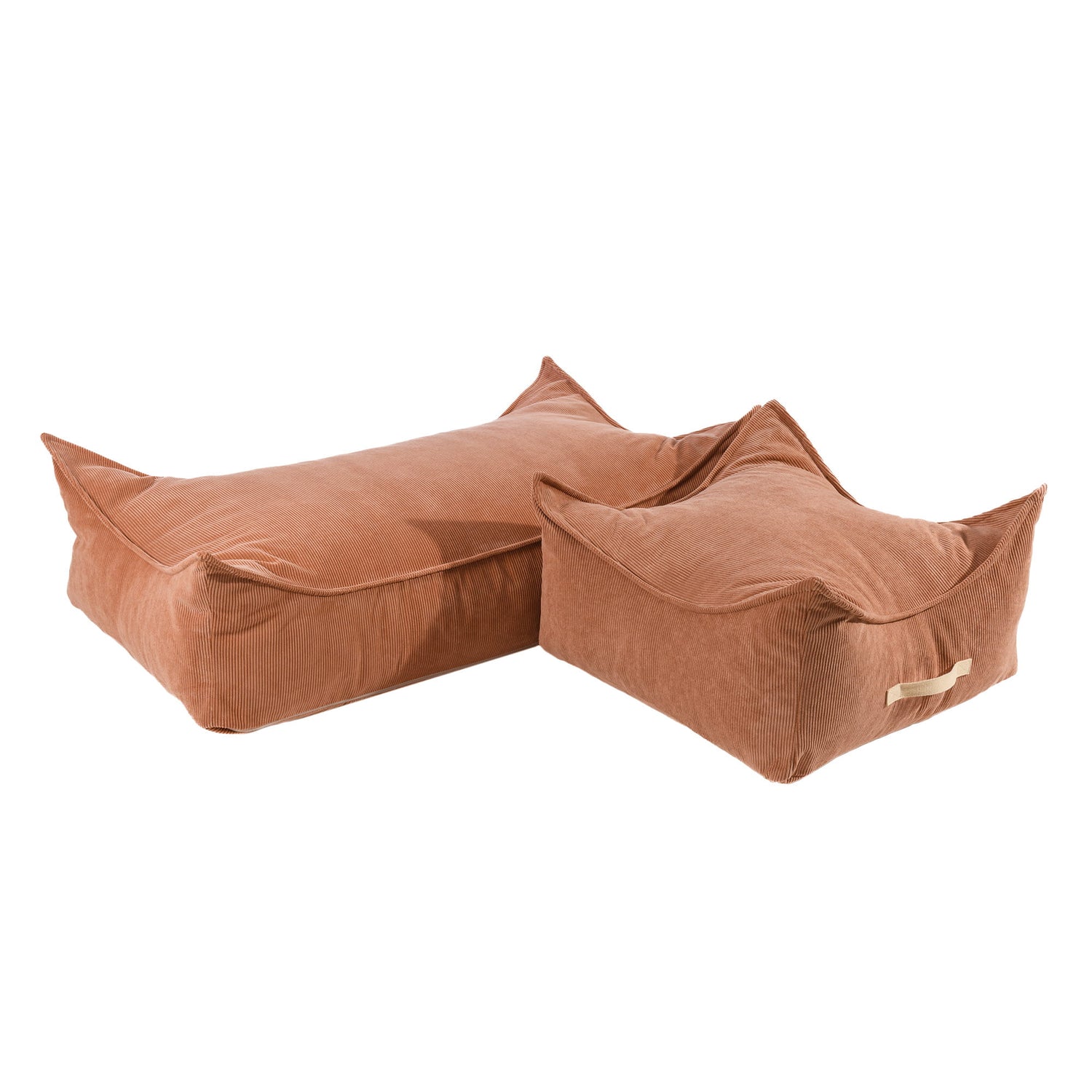 brick color kids pouffe