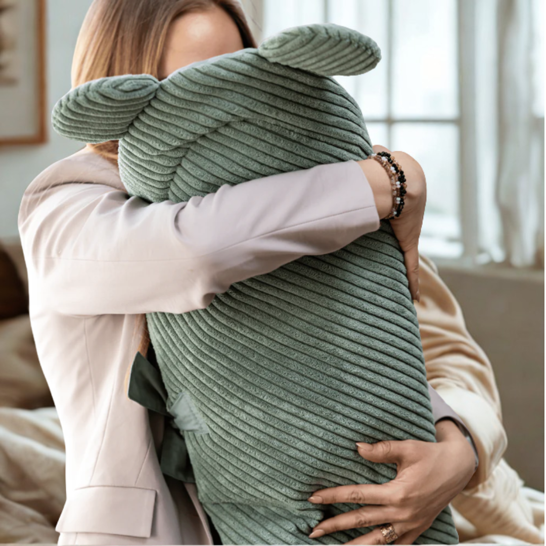 mom holds a baby wraped in a swaddle