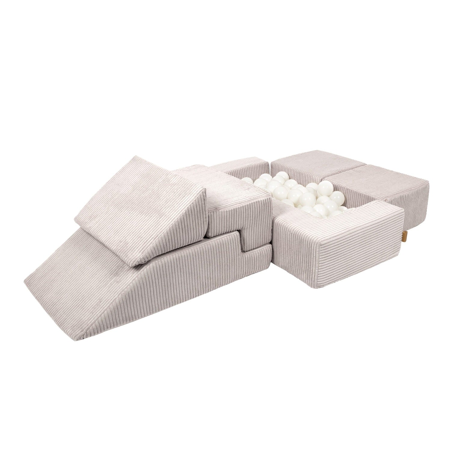 beige modular sofa meowbaby with balls