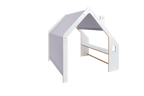MeowBaby® White Wooden House for Kids - Blue Roof