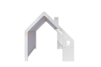 MeowBaby® White Wooden House for Kids - Blue Roof