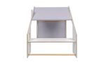 MeowBaby® White Wooden House for Kids - Blue Roof