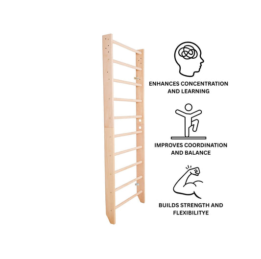 SPORT Holz-Wandsprossen mit Zubehör