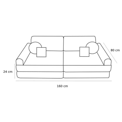 Large Modular Sofa for Kids - Premium Corduroy Brown
