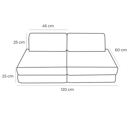 Small Modular Sofa for Kids - Slimcord Taupe