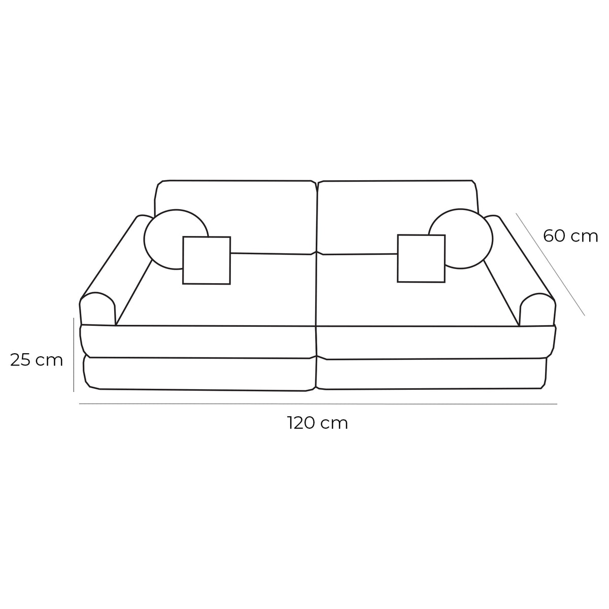 Medium Modular Sofa for Kids - Slimcord Lime