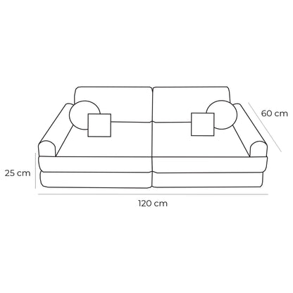 Medium Modular Sofa for Kids - Slimcord Taupe