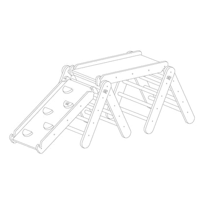 Climbing Triangle With Slide and Climbing Frame - White