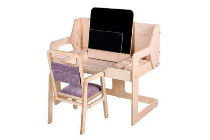 Adjustable Children Montessori Table and Chair Set Luula - Cannon Pink