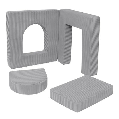 Aesthetic Soft Play Set for Toddlers, 4 Elements - Grey
