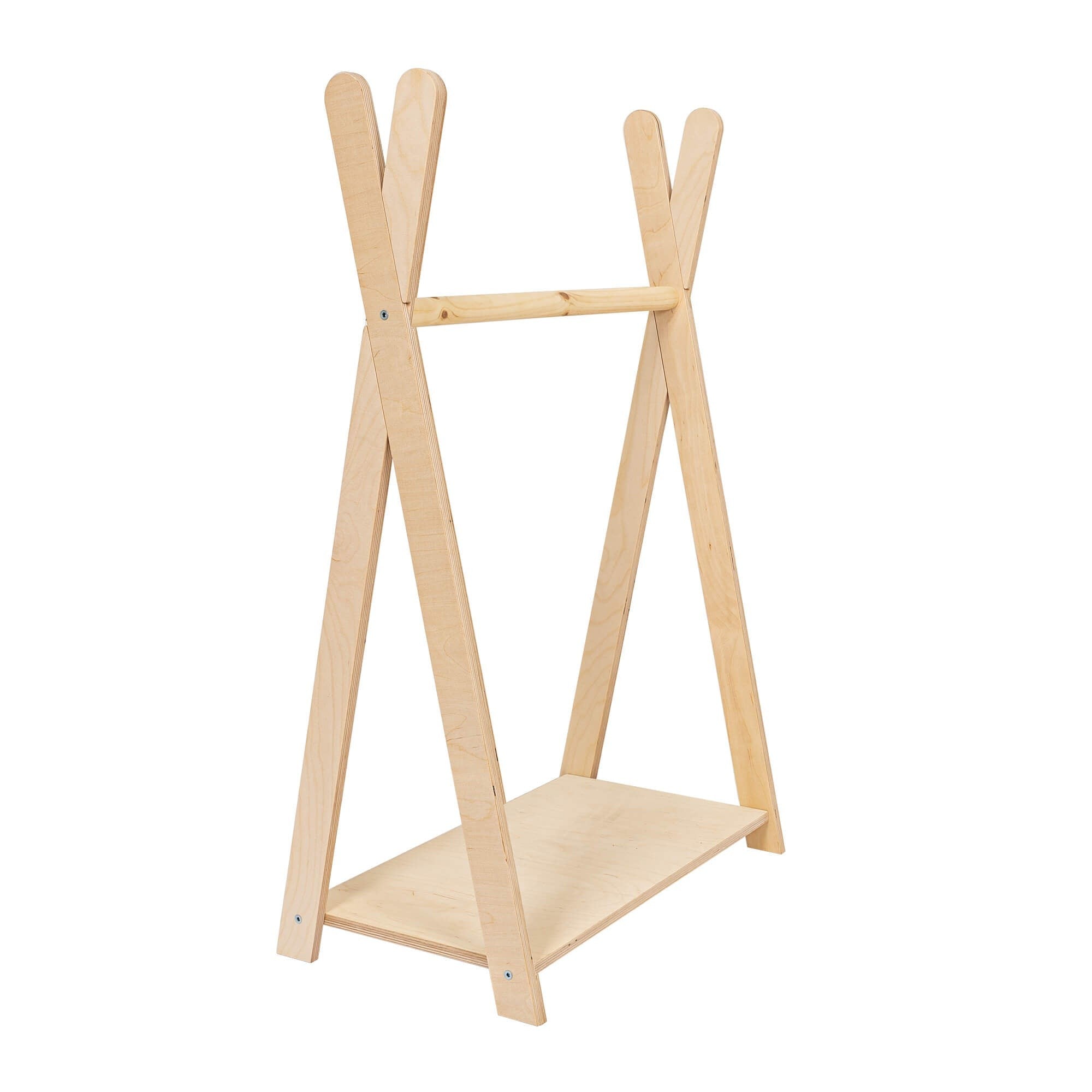 Tipi Clothing Rack For Children - Small Natural Wood