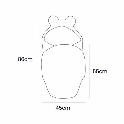 Baby Swaddle with Bear Ears – Powder Pink