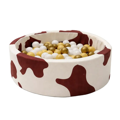 Foam Round Ball Pit 90x30cm - Cow, 200 Balls
