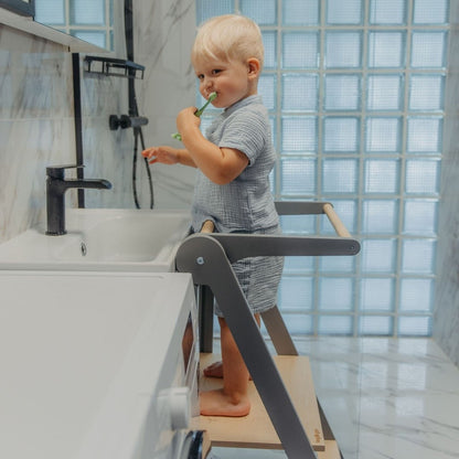 Foldable Kitchen Tower With Removable Rail