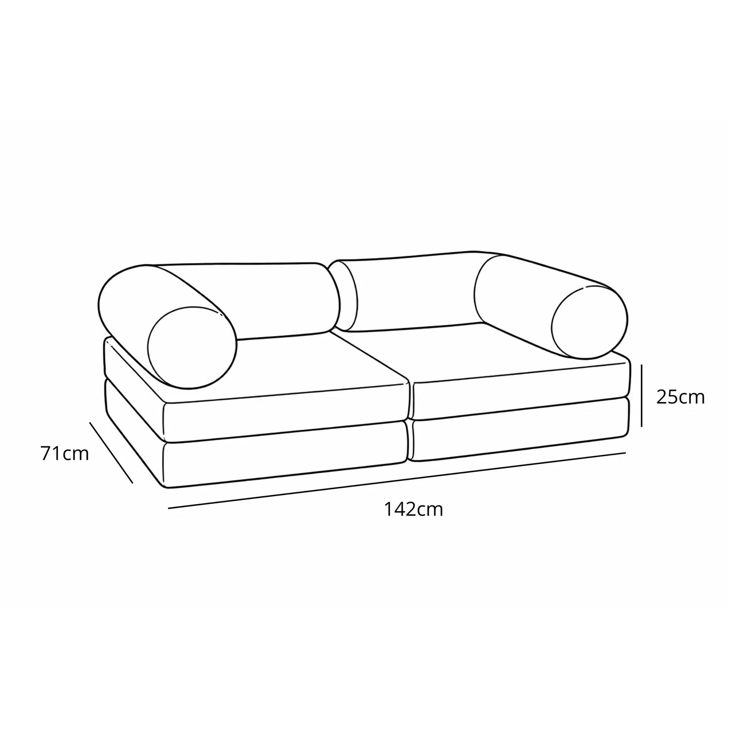 HoneyHug Soft Modular Sofa for Children – Leopard