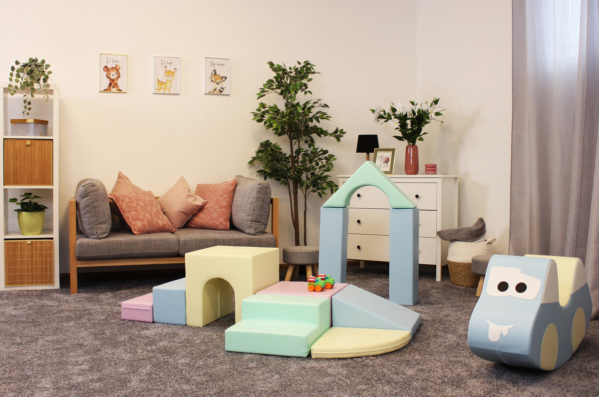Soft Play 10 Foam Block Set - Light Pastel Creativity