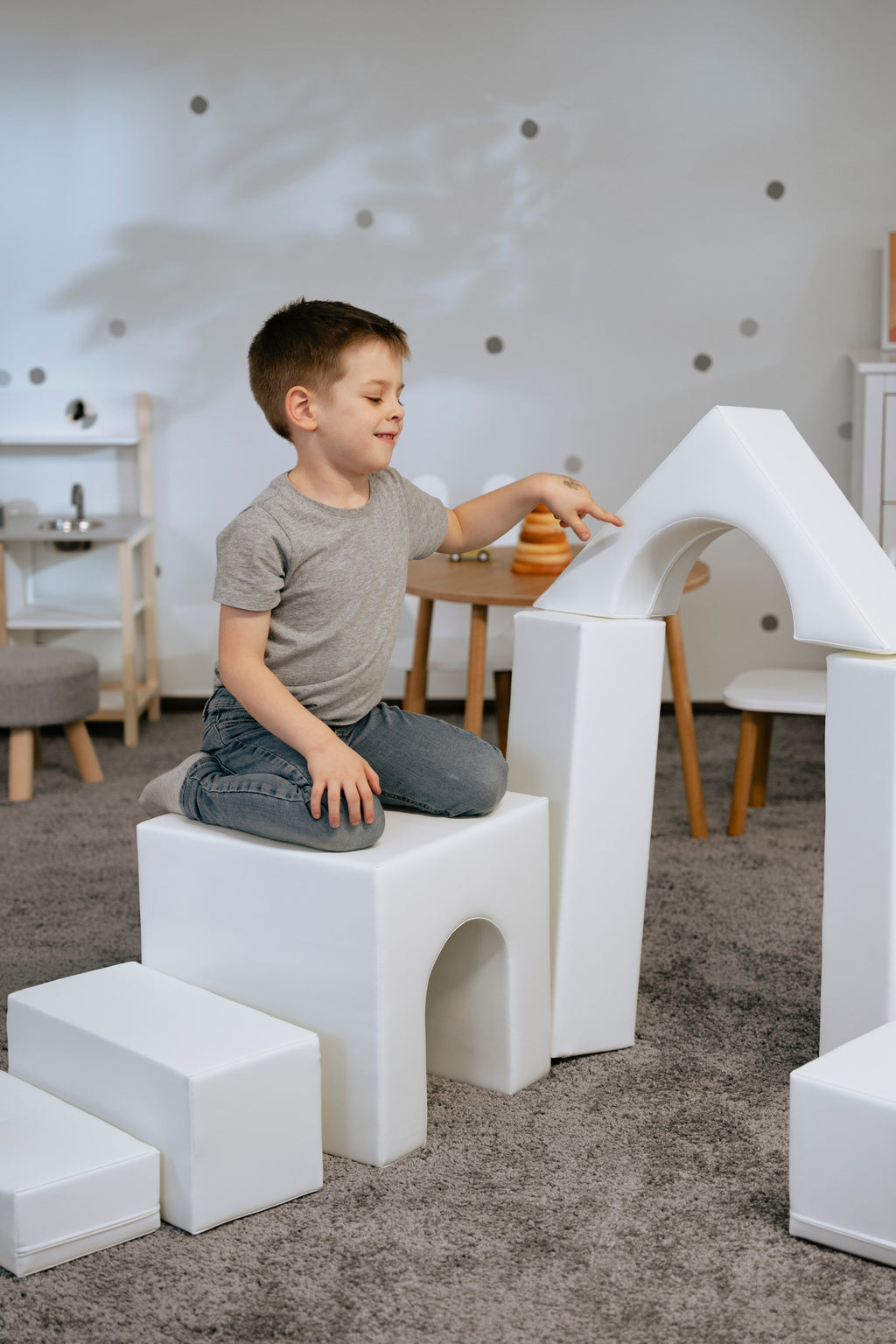 Soft Play 10 Foam Block Set - White Creativity