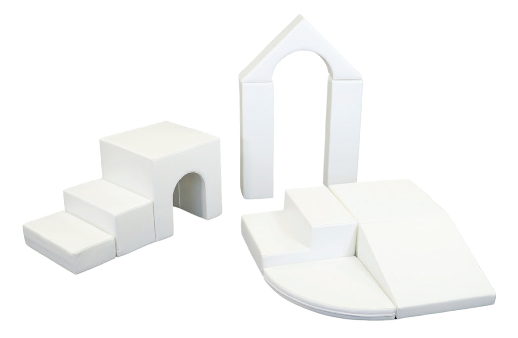 Soft Play 10 Foam Block Set - White Creativity