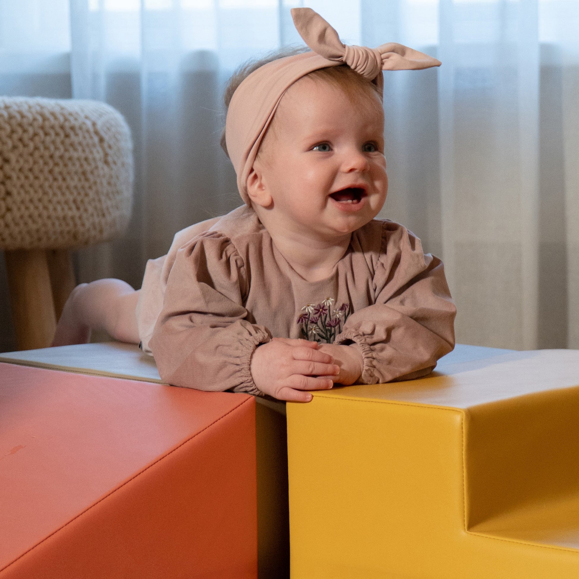 Soft Play 3 Foam Block Set - Pastel Pink Mini Climbie