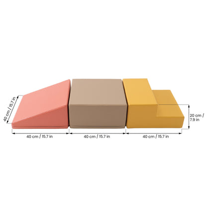 Soft Play 3 Foam Block Set - Pastel Pink Mini Climbie