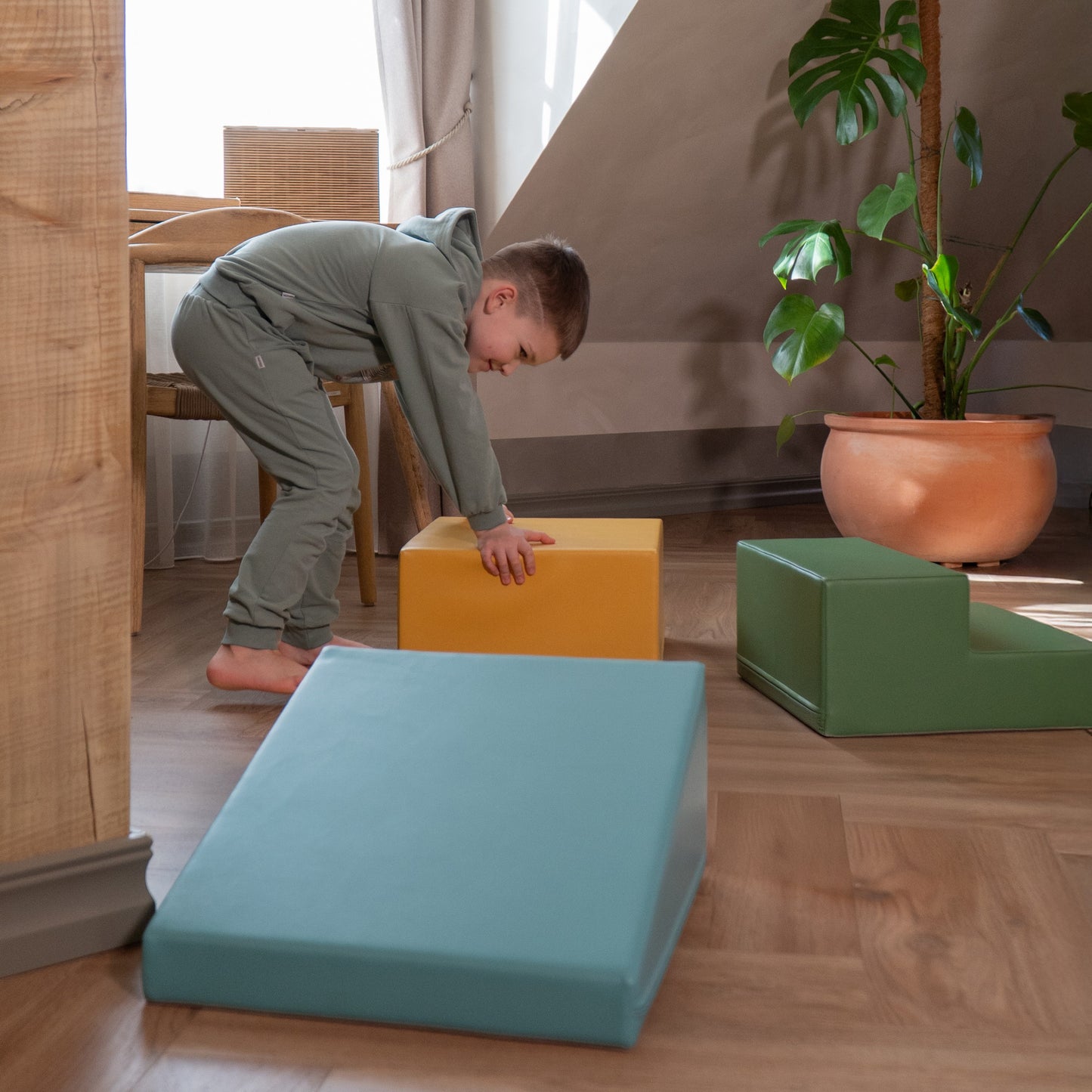 Soft Play 3 Foam Block Set - Pastel Turquoise Mini Climbie