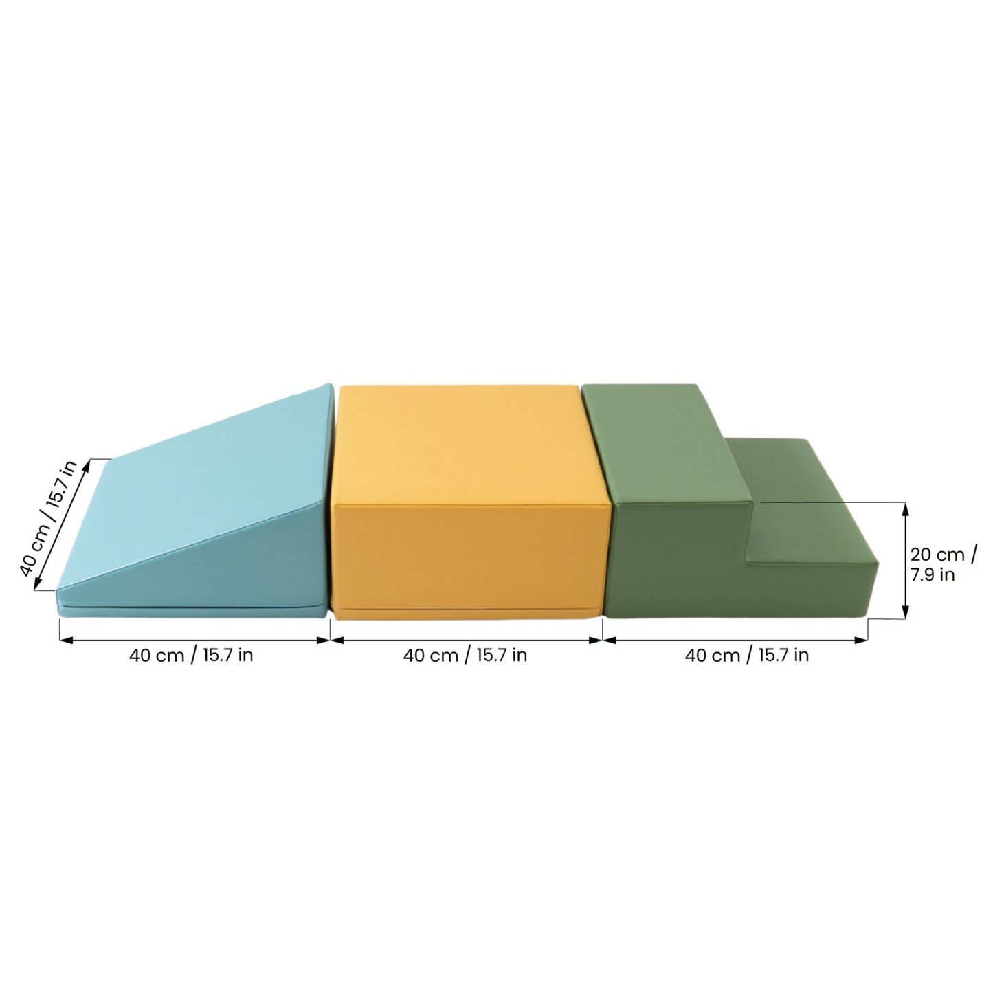 Soft Play 3 Foam Block Set - Pastel Turquoise Mini Climbie