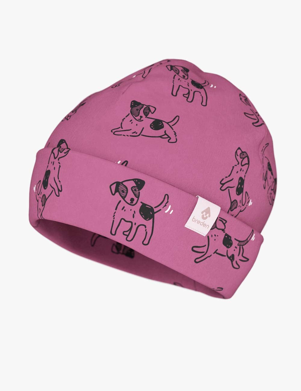 Kids Hat-Beanie For Autumn And Spring KLAUS - Pink Dogs
