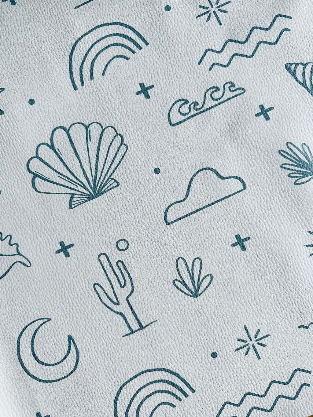 Kids Mealtime Floor Mat, Non-Slip & Waterproof - Palm Beach Azure