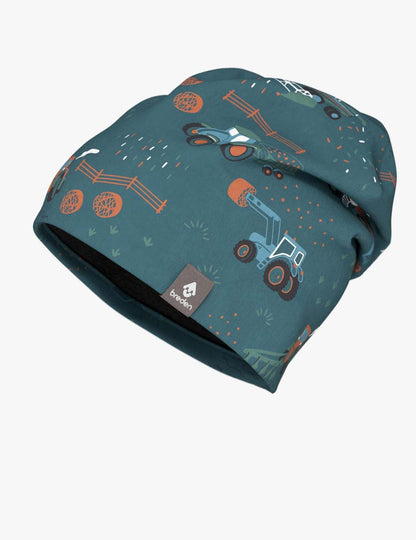 Kids Merino Hat Beanie For Autumn And Spring METTE - Tractors