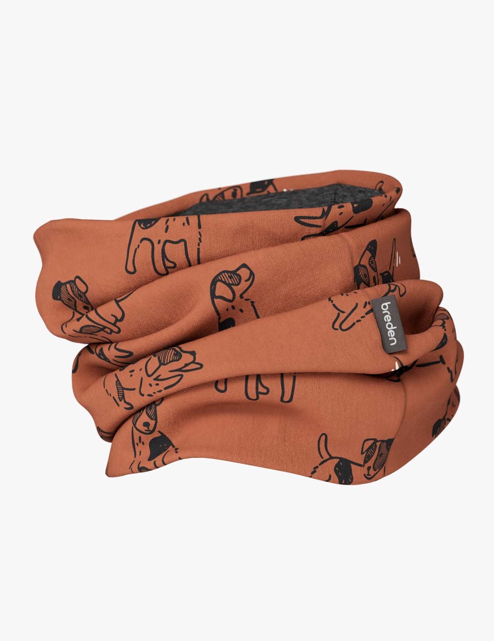 Kids Merino Neck Tube MOKKA - Copper Dogs