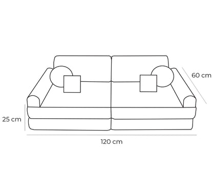 Medium Modular Sofa for Kids - Tangle Bubblegum Pink