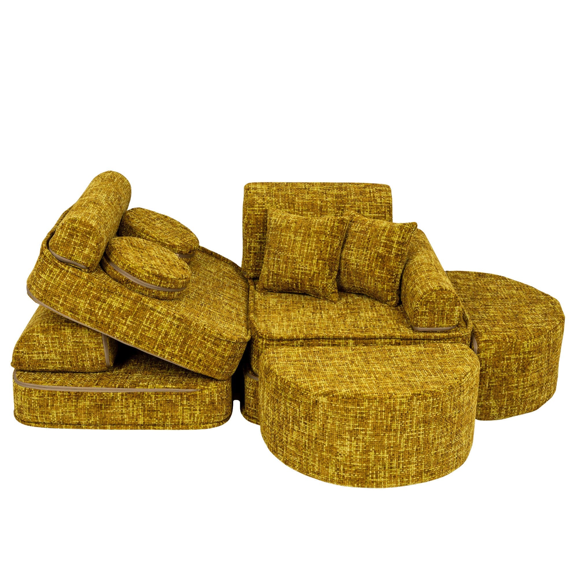 Medium Modular Sofa for Kids - Tangle Honey Mustard Plus