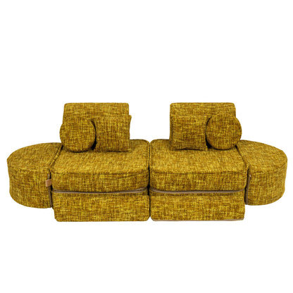 Medium Modular Sofa for Kids - Tangle Honey Mustard Plus
