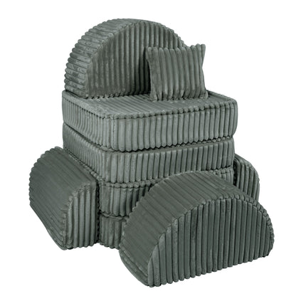 Medium Modular Sofa for Kids - Churros Forest Green Plus