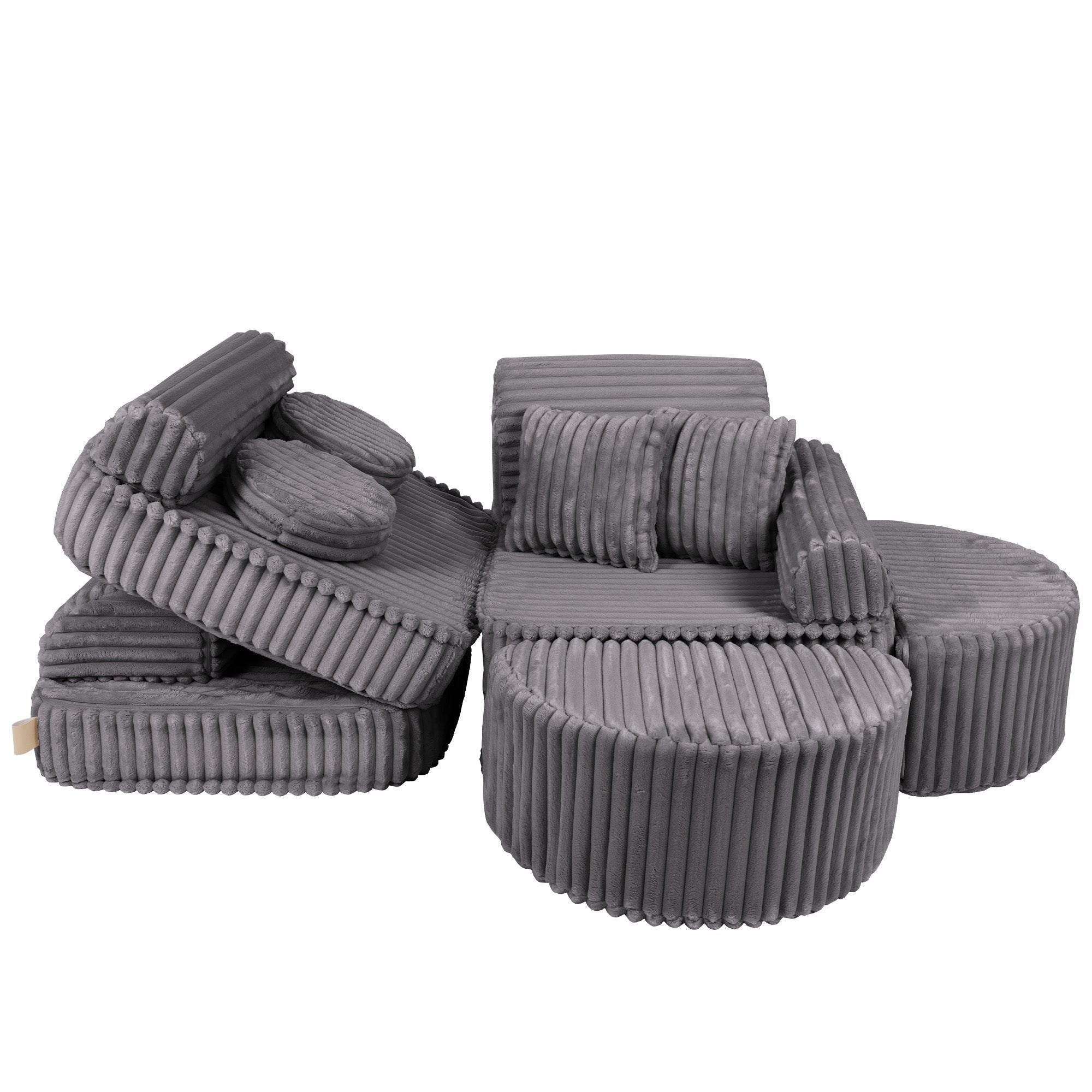 Medium Modular Sofa for Kids - Churros Jurassic Grey Plus