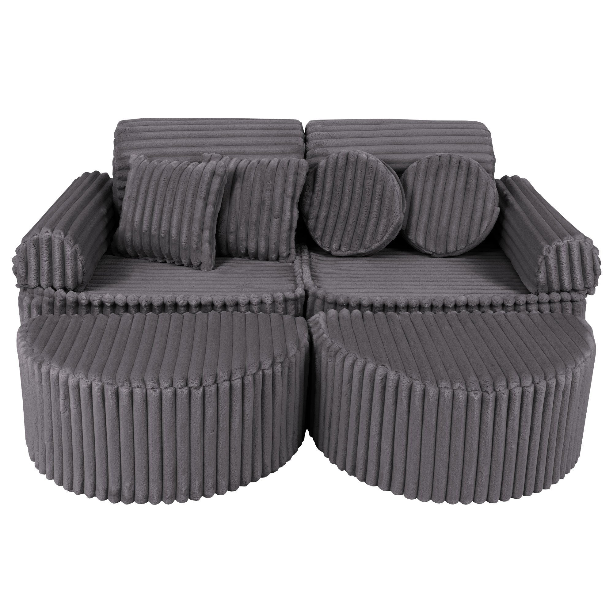 Medium Modular Sofa for Kids - Churros Jurassic Grey Plus