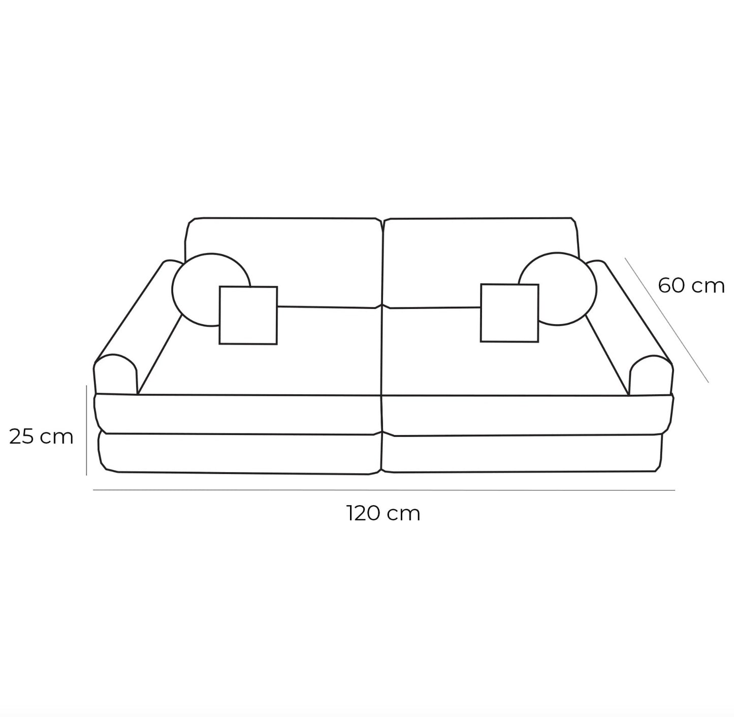 Medium Modular Sofa for Kids - Churros Pink