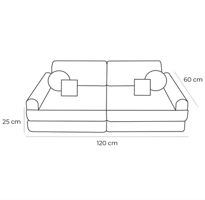 Medium Modular Sofa for Kids - Churros Pink