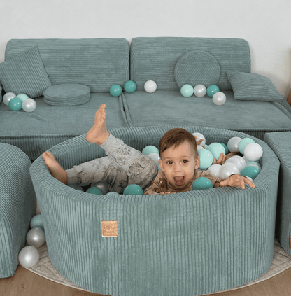 Large Modular Sofa for Kids - Premium Corduroy Ecru