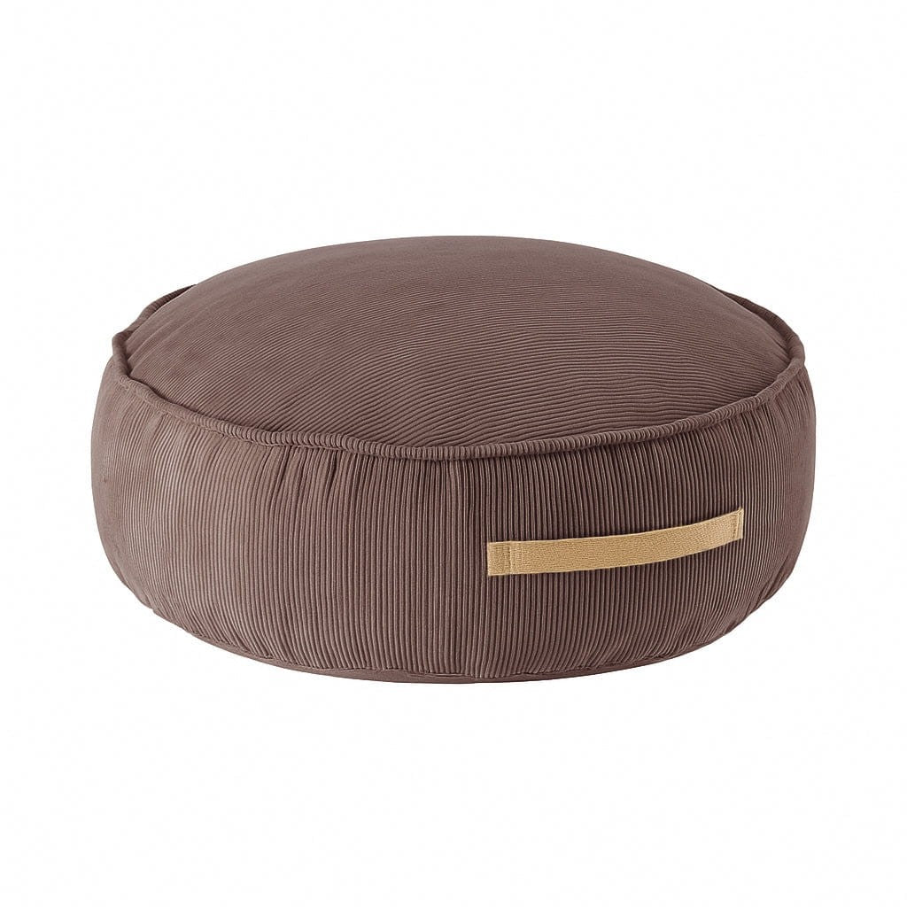 MeowBaby® Corduroy Pouf Round –  Brown