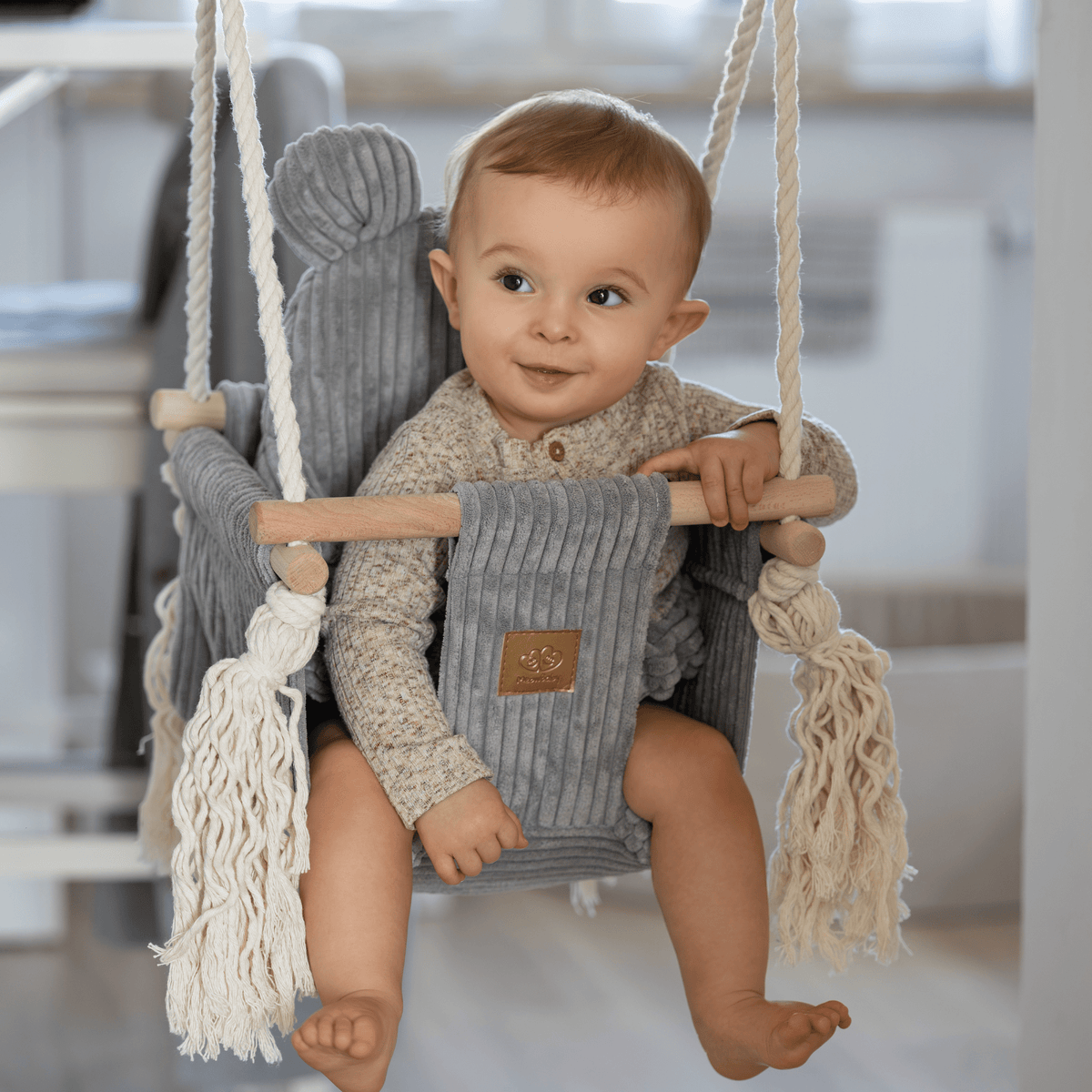 Indoor Baby Swing - Olive Green