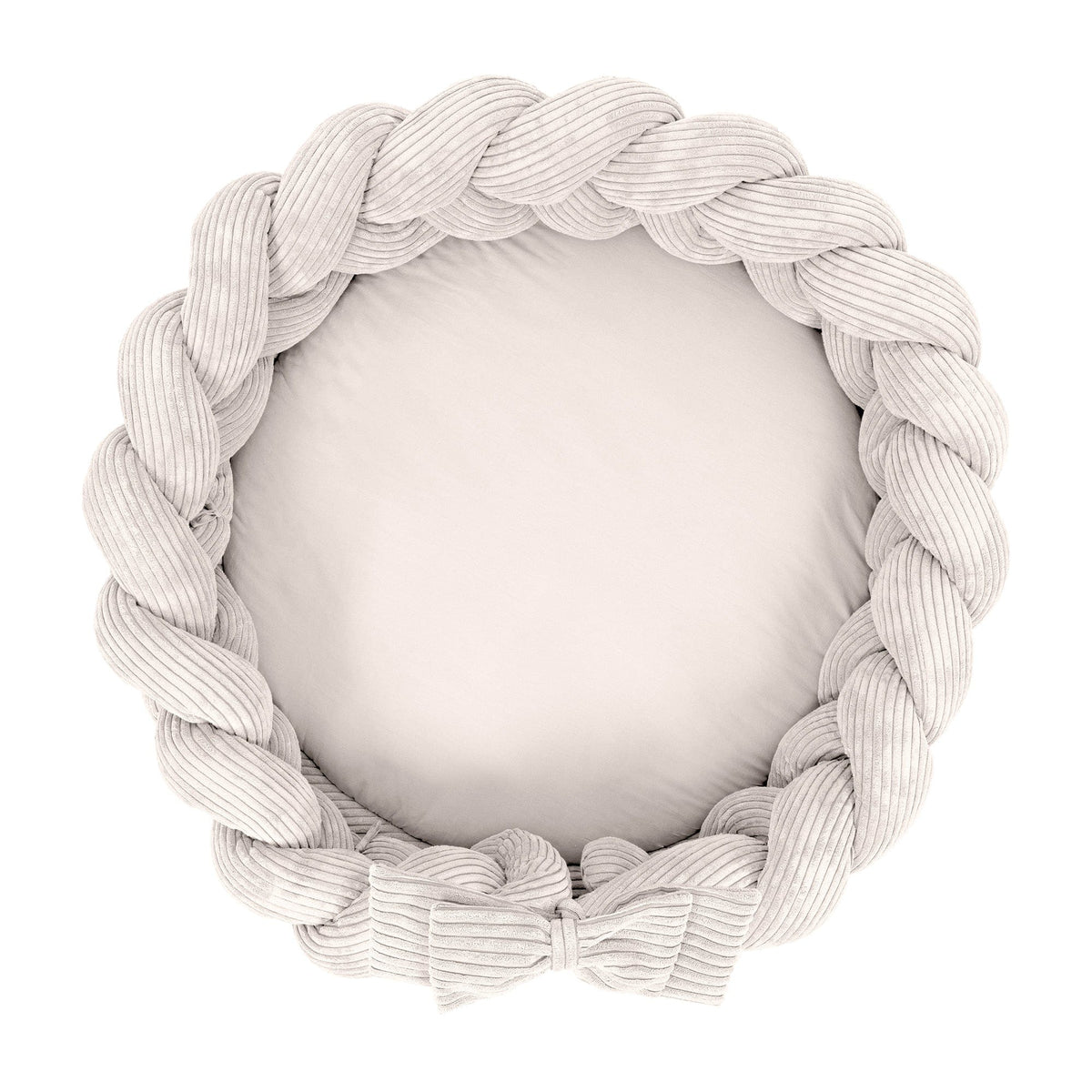 Baby Nest & Play Mat With Crib Bumper Braid - Ecru