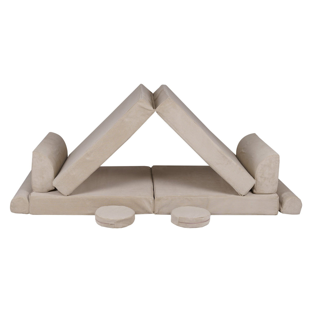 MeowBaby® Large Slimcord Premium Sofa - Ecru