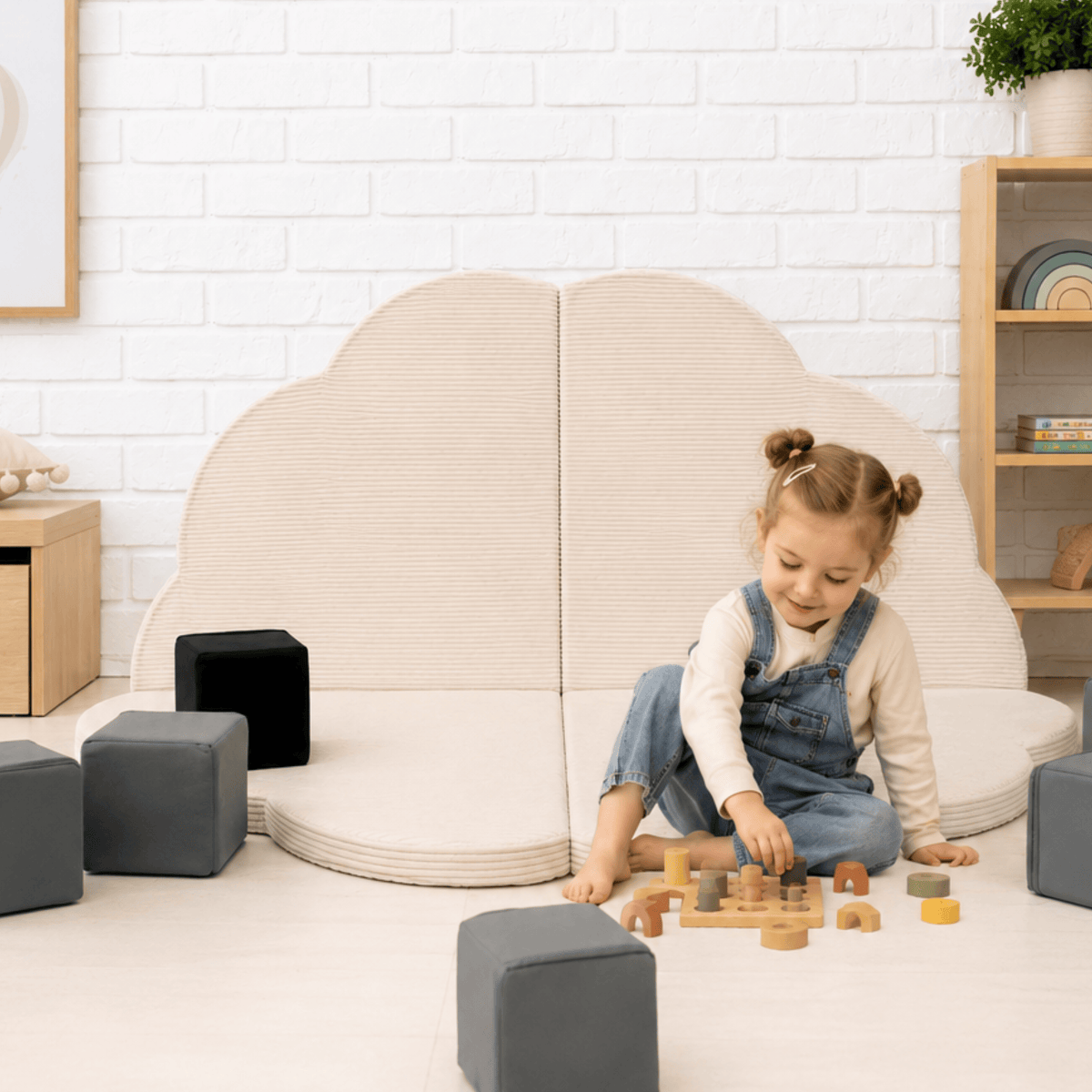 Play Mat for Kids - Cloud Shaped Ecru