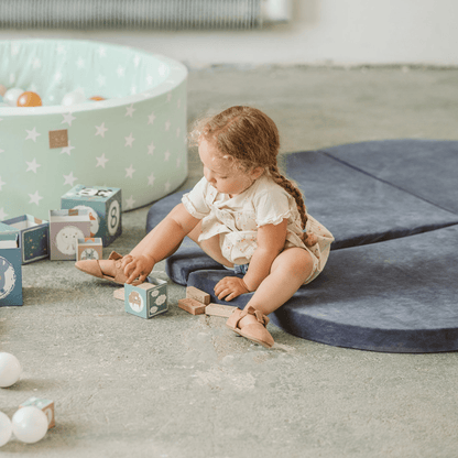 Play Mat for Kids - Cloud Shaped Light Grey Velvet