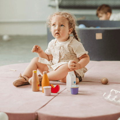 Play Mat for Kids - Cloud Shaped Light Grey Velvet