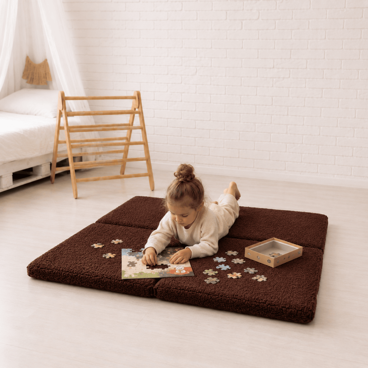 Play Mat for Kids - Square Bearly Light Grey